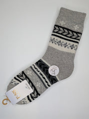 Bas Chauds en Angora à Motif de Branches couleur gris