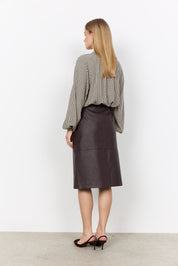 Blouse col V à carreaux avoine et brun Soya Concept pour femme