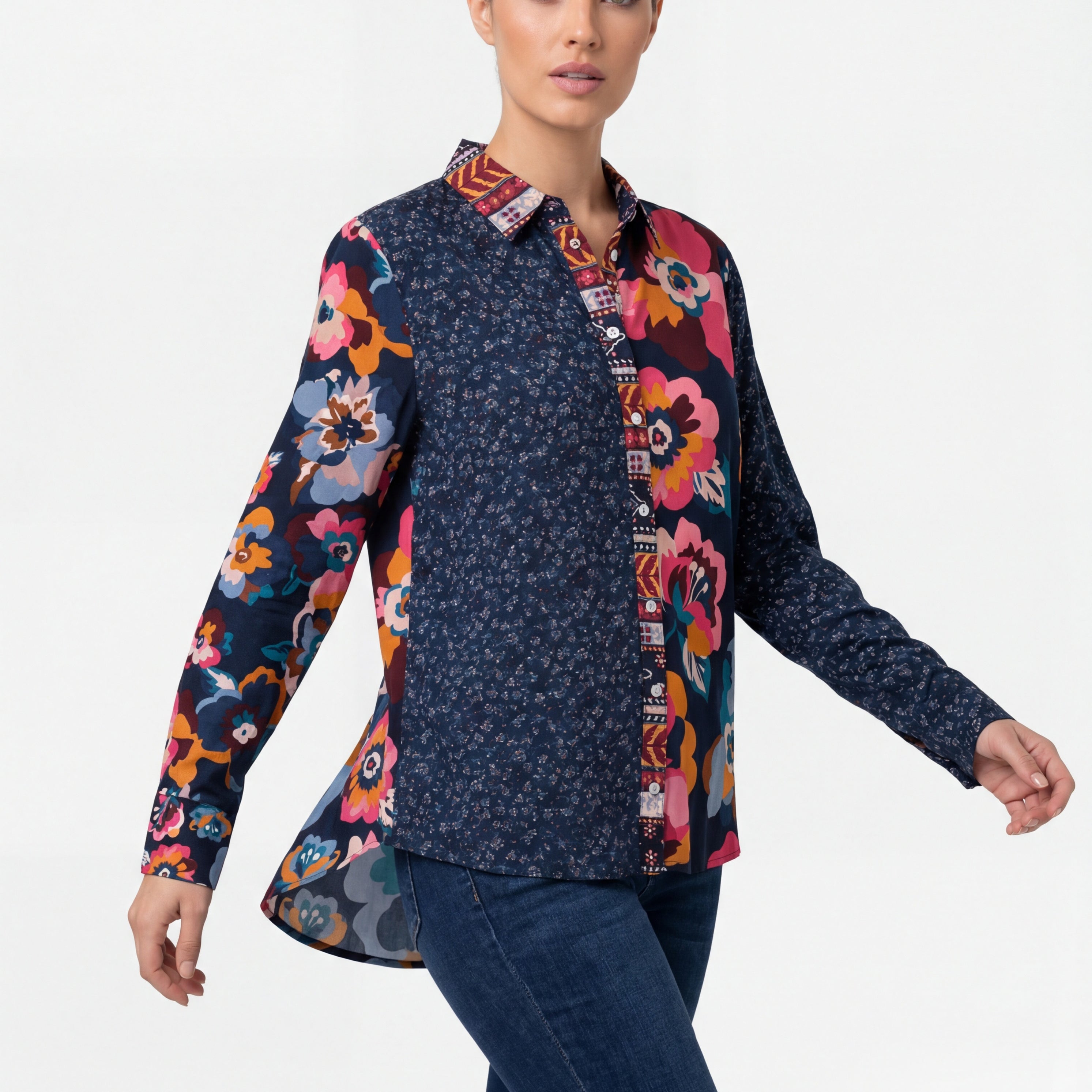 Blouse fleurie multicolore à manches longues CYC Coco Y Club pour femme