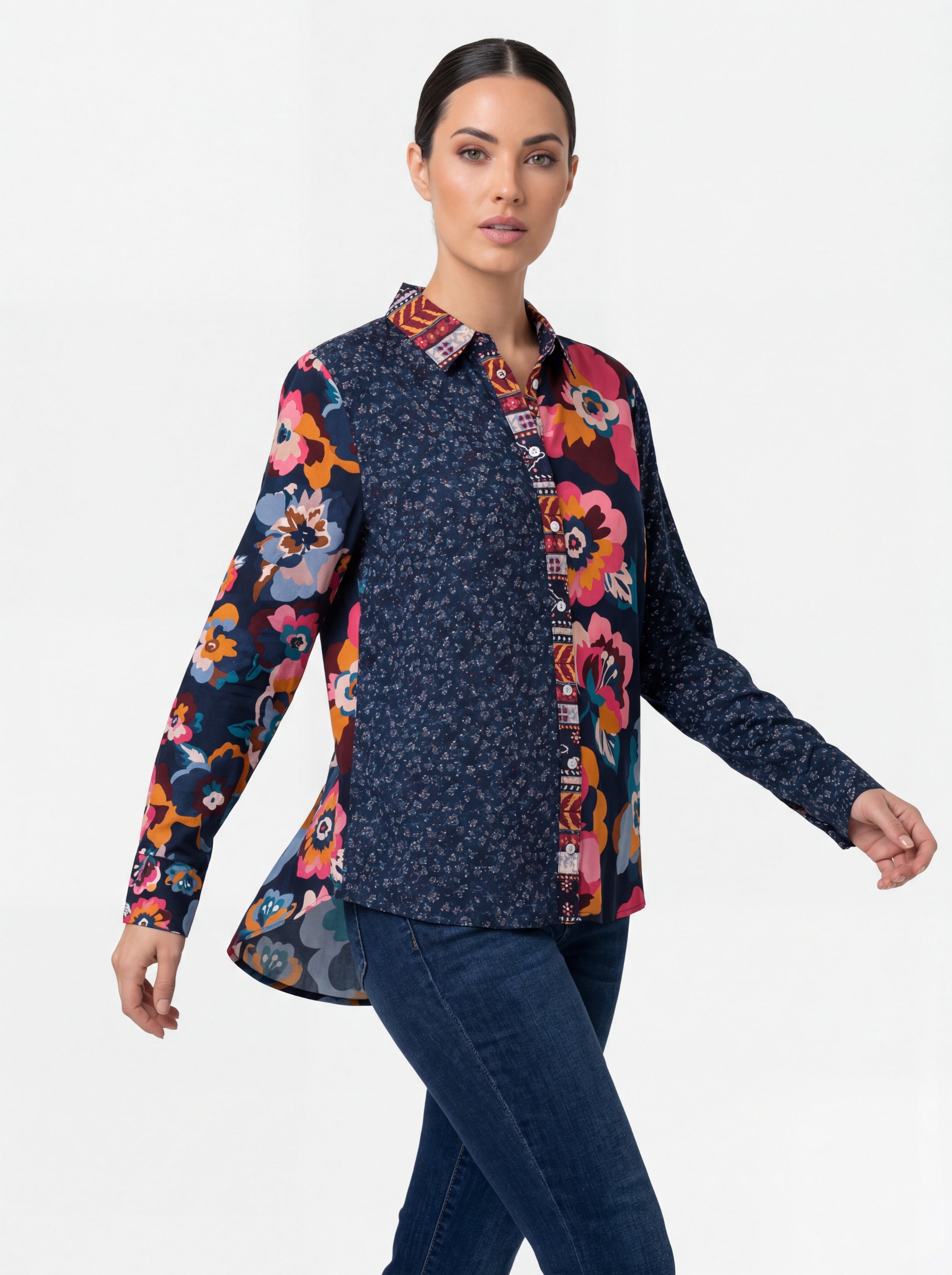 Blouse fleurie multicolore à manches longues CYC Coco Y Club pour femme
