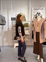 Boléro poncho en tricot noir Grandmont Rien ne se perd, tout se crée pour femme