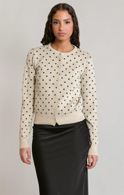 Cardigan avoine à pois noirs Dex pour femme