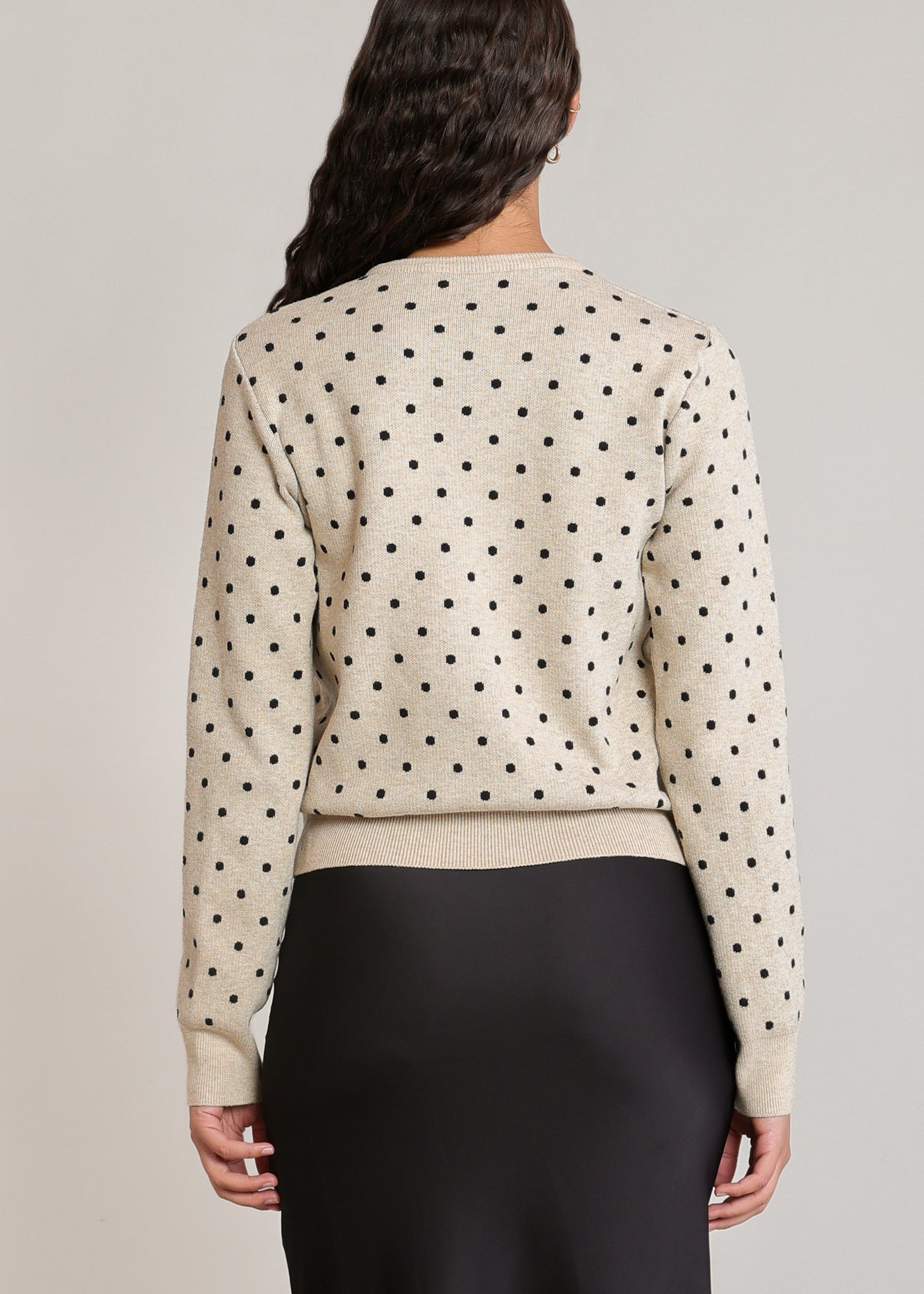 Cardigan avoine à pois noirs Dex pour femme