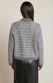 Cardigan en tricot effet tweed gris mélangé Black Tape pour femme