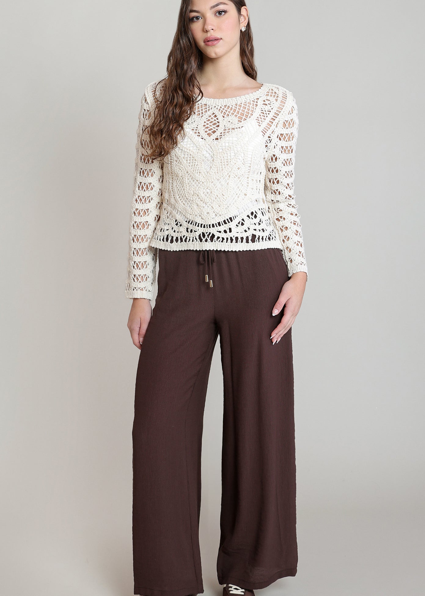 Chandail crochet réversible gris Whitecap Dex pour femme