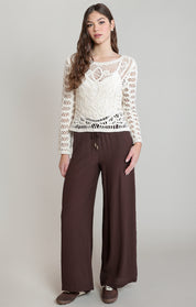 Chandail crochet réversible gris Whitecap Dex pour femme