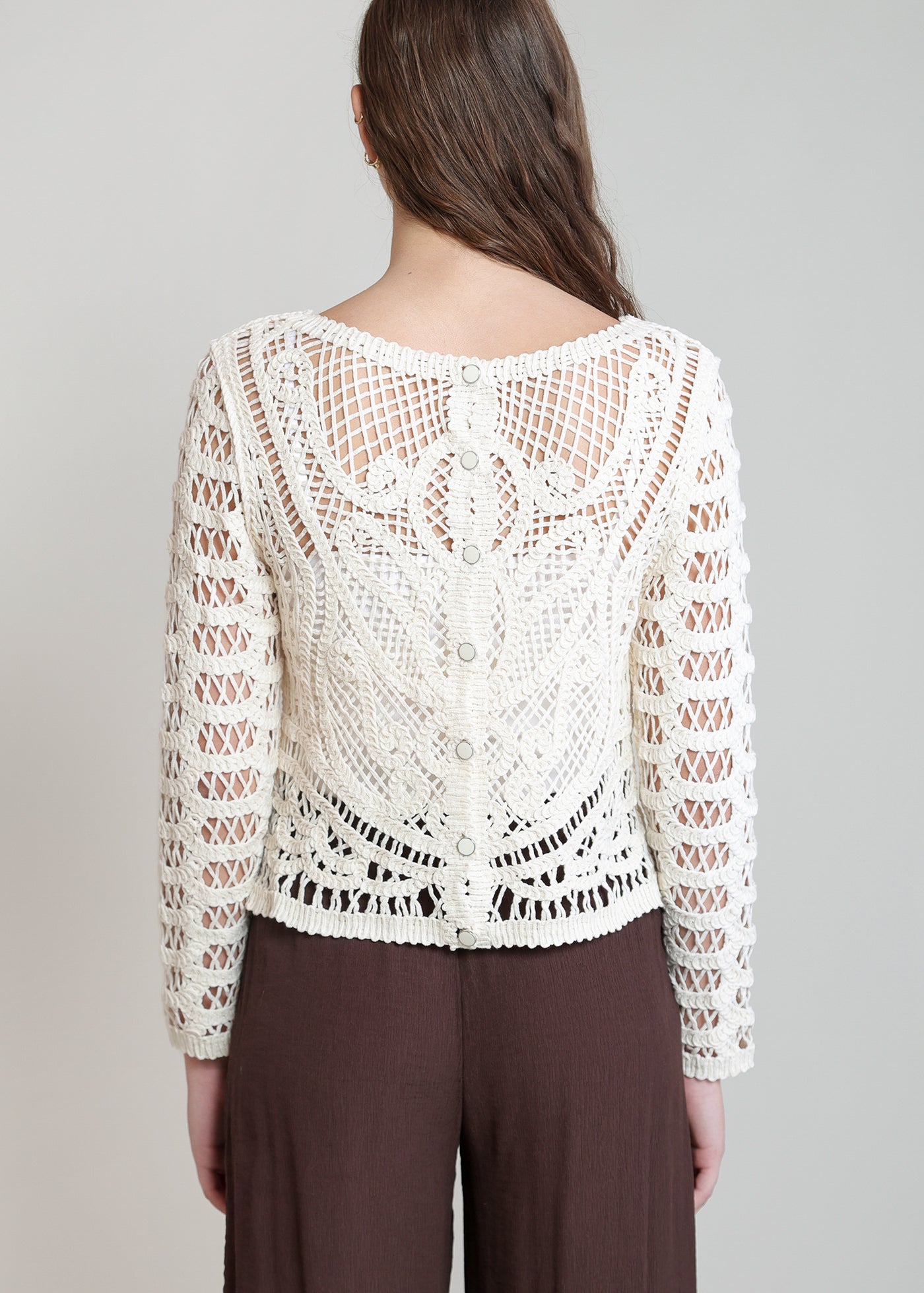 Chandail crochet réversible gris Whitecap Dex pour femme