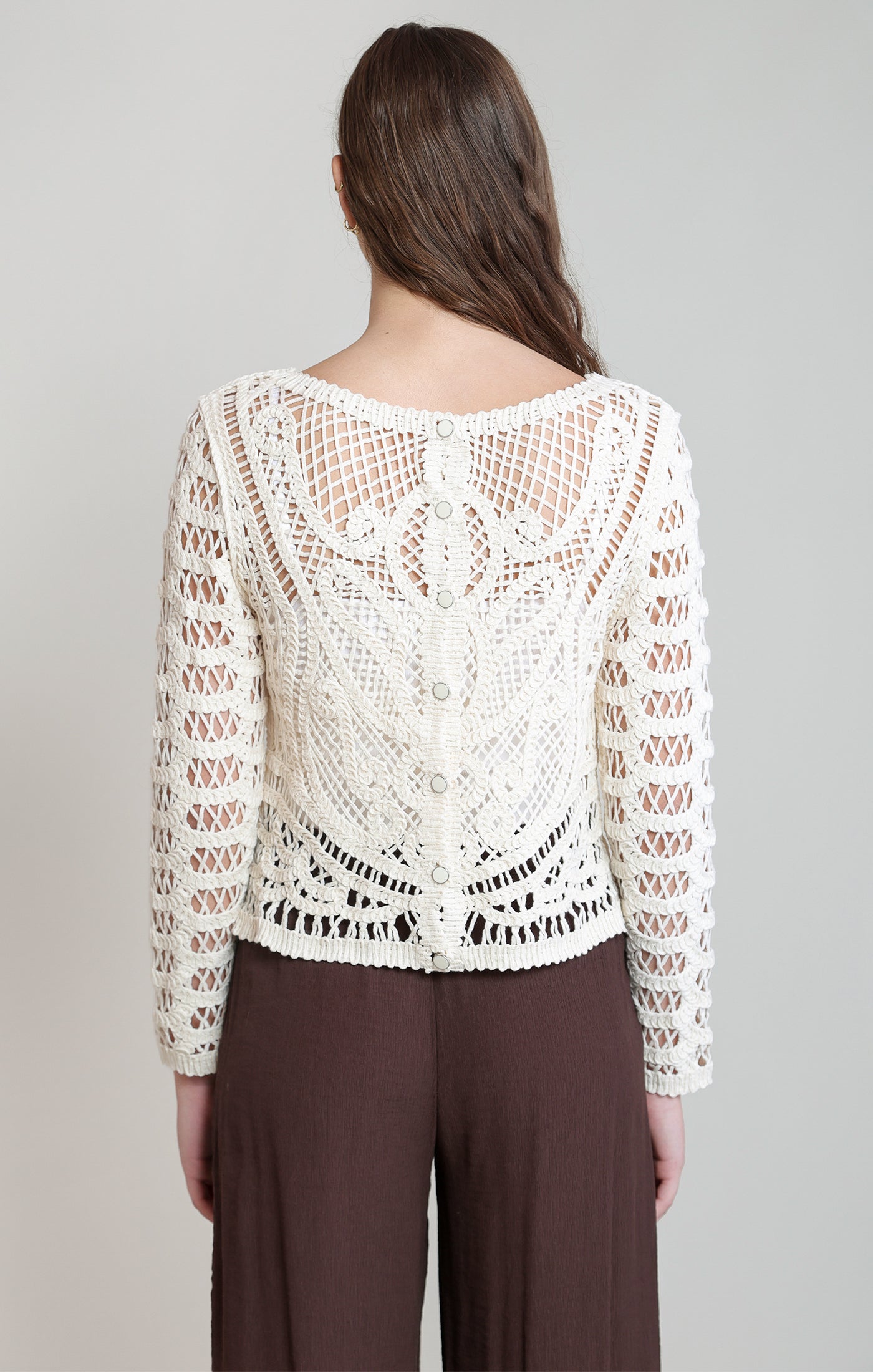 Chandail crochet réversible gris Whitecap Dex pour femme