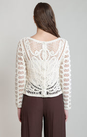 Chandail crochet réversible gris Whitecap Dex pour femme