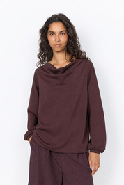 Chandail col bénitier chocolat Soya Concept pour femme