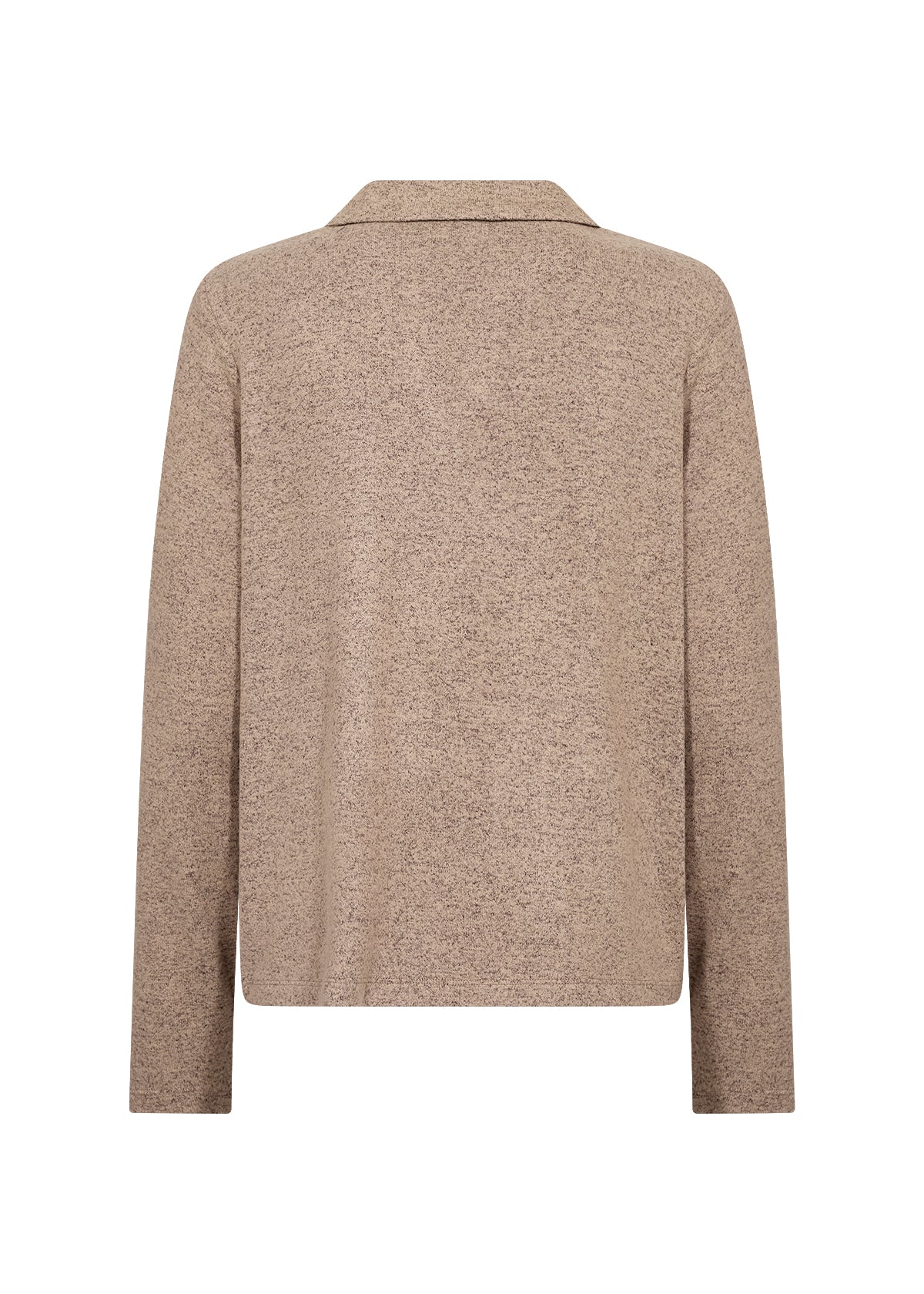 Chandail col polo chiné camel à manches longues Soya Concept pour femme