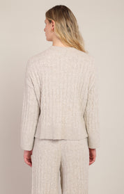 Chandail en tricot torsadé beige Room 34 pour femme