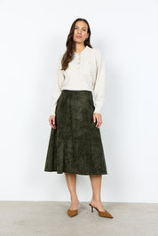 Chandail polo en tricot crème à boutons dorés Soya Concept pour femme