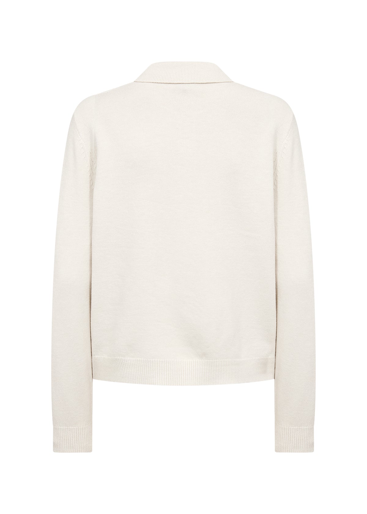 Chandail polo en tricot crème à boutons dorés Soya Concept pour femme