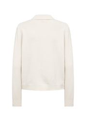 Chandail polo en tricot crème à boutons dorés Soya Concept pour femme
