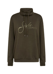 Chandail scuba vert forêt à col montant Soya Concept pour femme