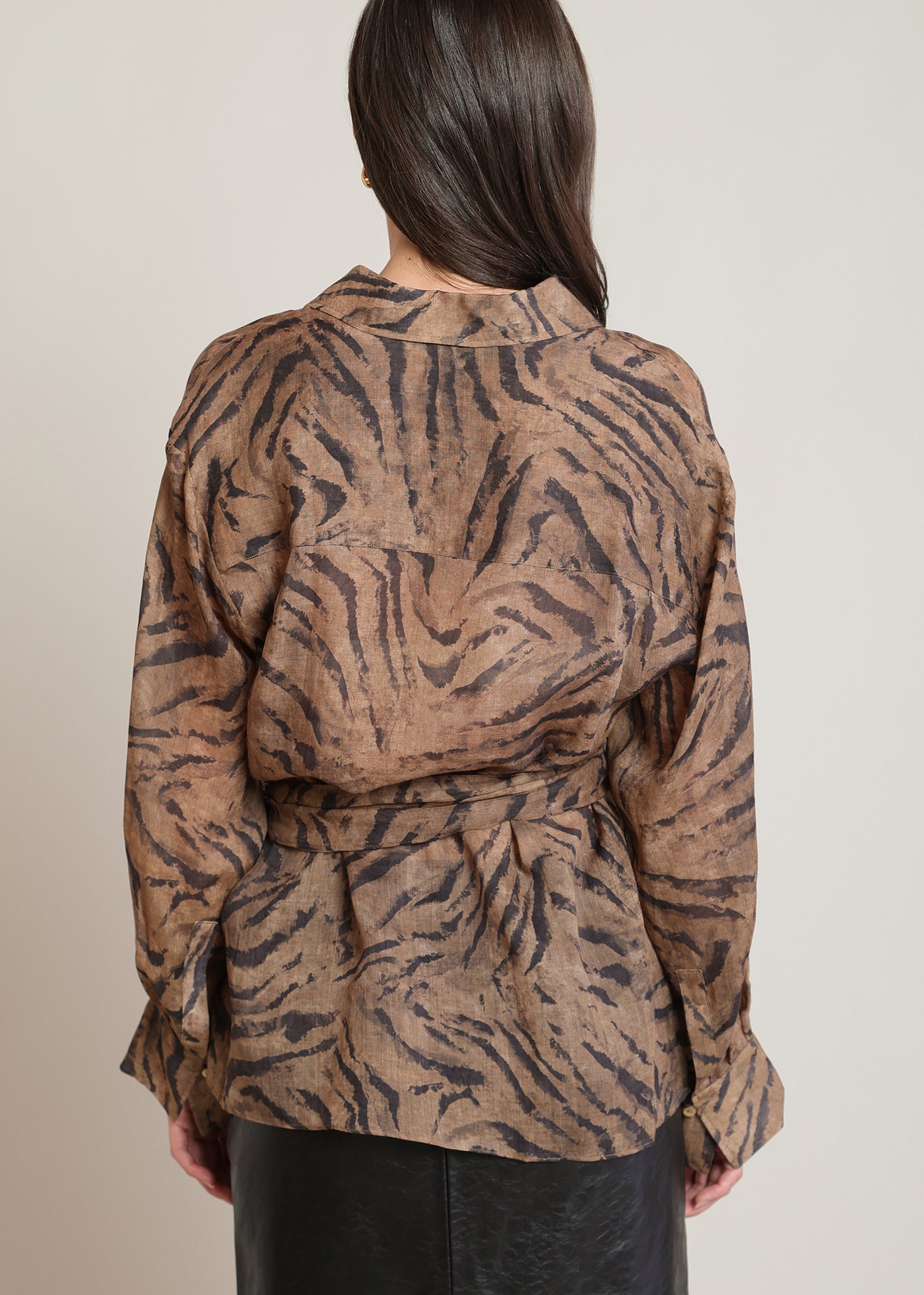 Chemisier cache-cœur imprimé animal Black Tape pour femme