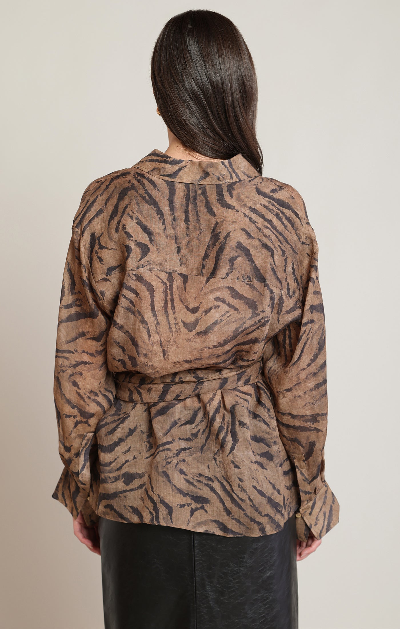 Chemisier cache-cœur imprimé animal Black Tape pour femme