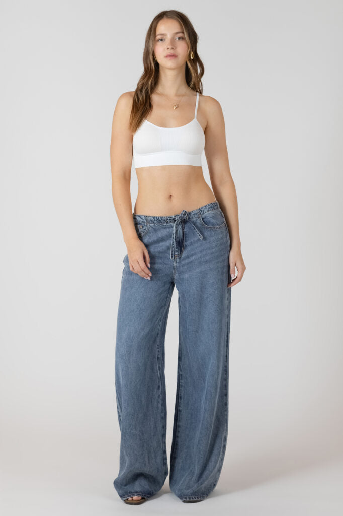 Jean Décontracté à Taille Élastique et Cordon – Boutique Elle et Moi