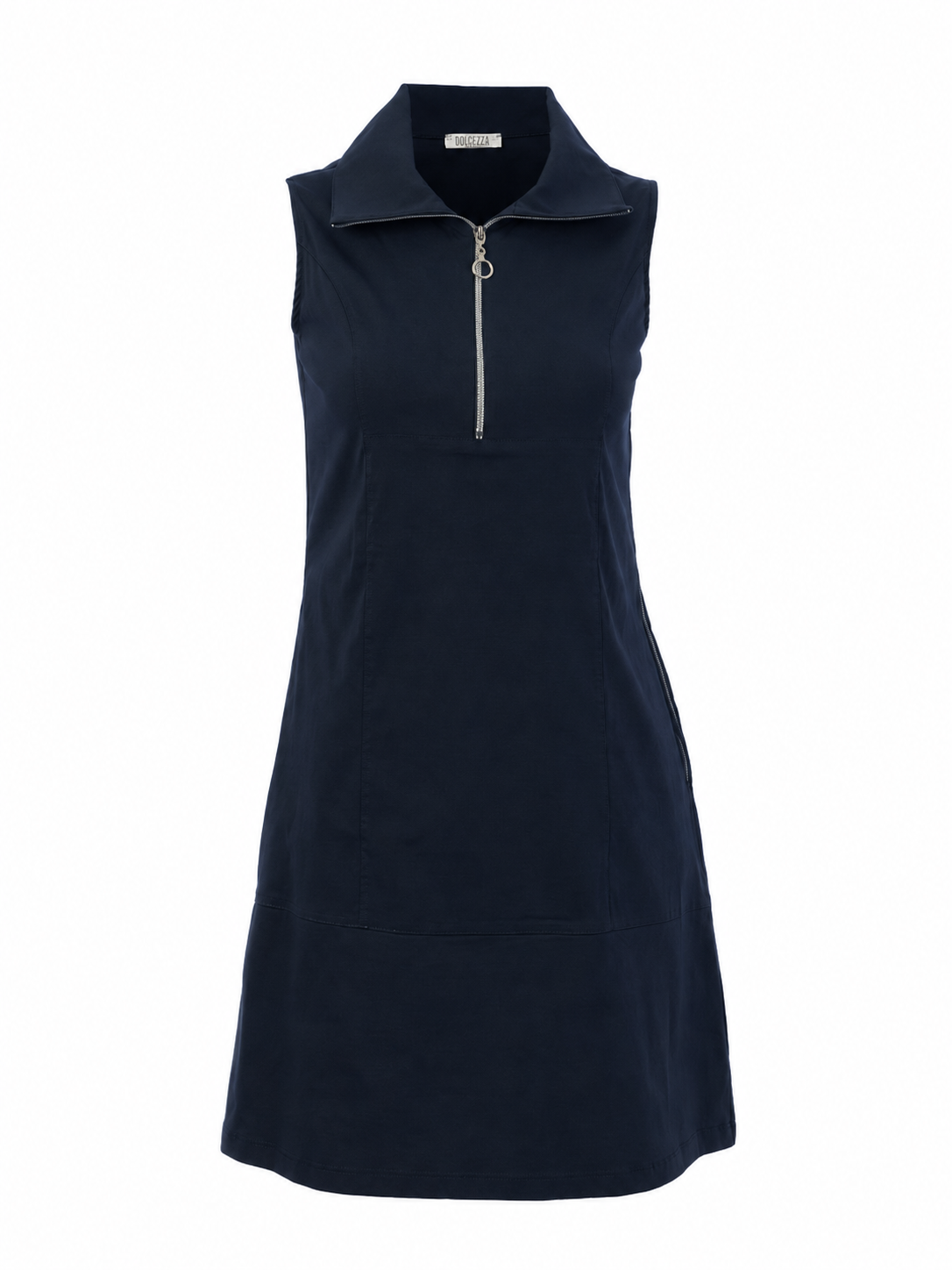 Robe sans Manche Zip au Col