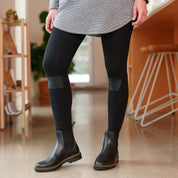Legging avec Bande en Cuir Végane