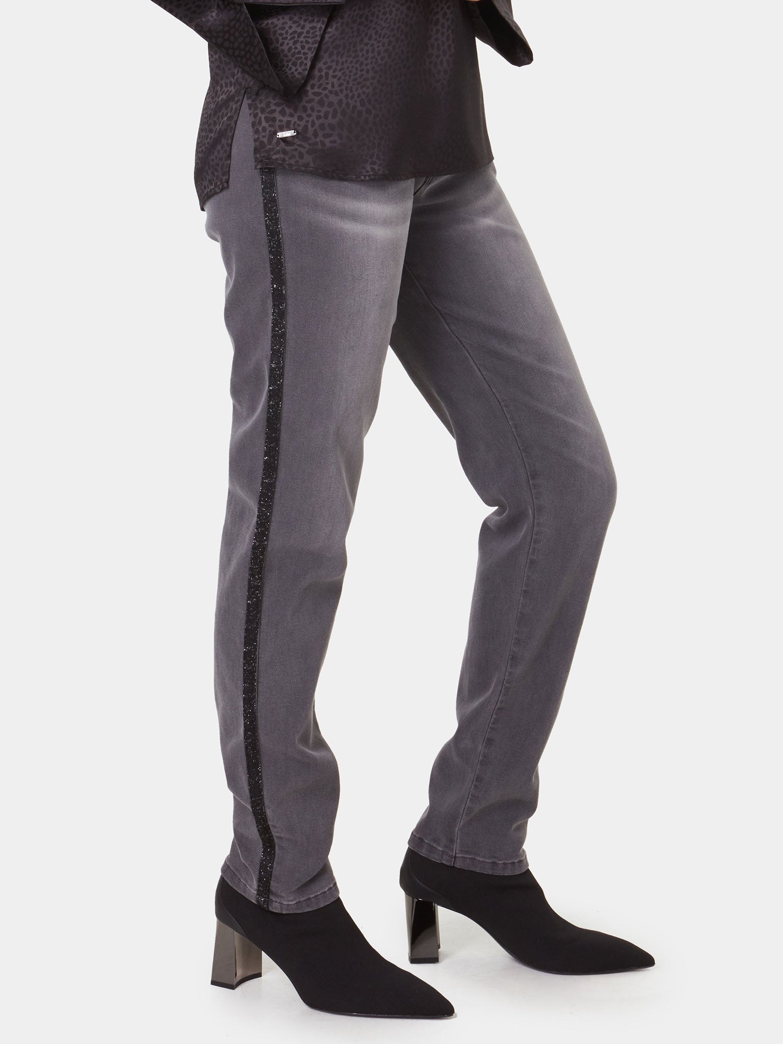 Jeans Étroit Bande Noire