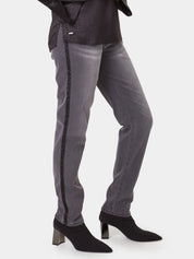 Jeans Étroit Bande Noire