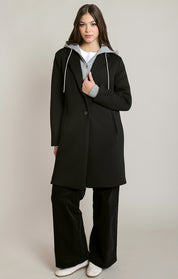 Manteau convertible noir à capuchon amovible Dex pour femme