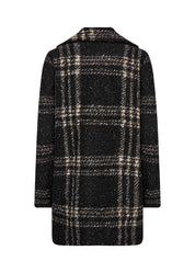 Manteau à Carreaux Effet Laine Bouclée