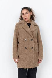 Manteau effet mouton végan camel Soya Concept pour femme