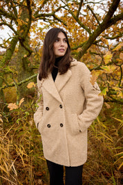Manteau effet mouton végan camel Soya Concept pour femme