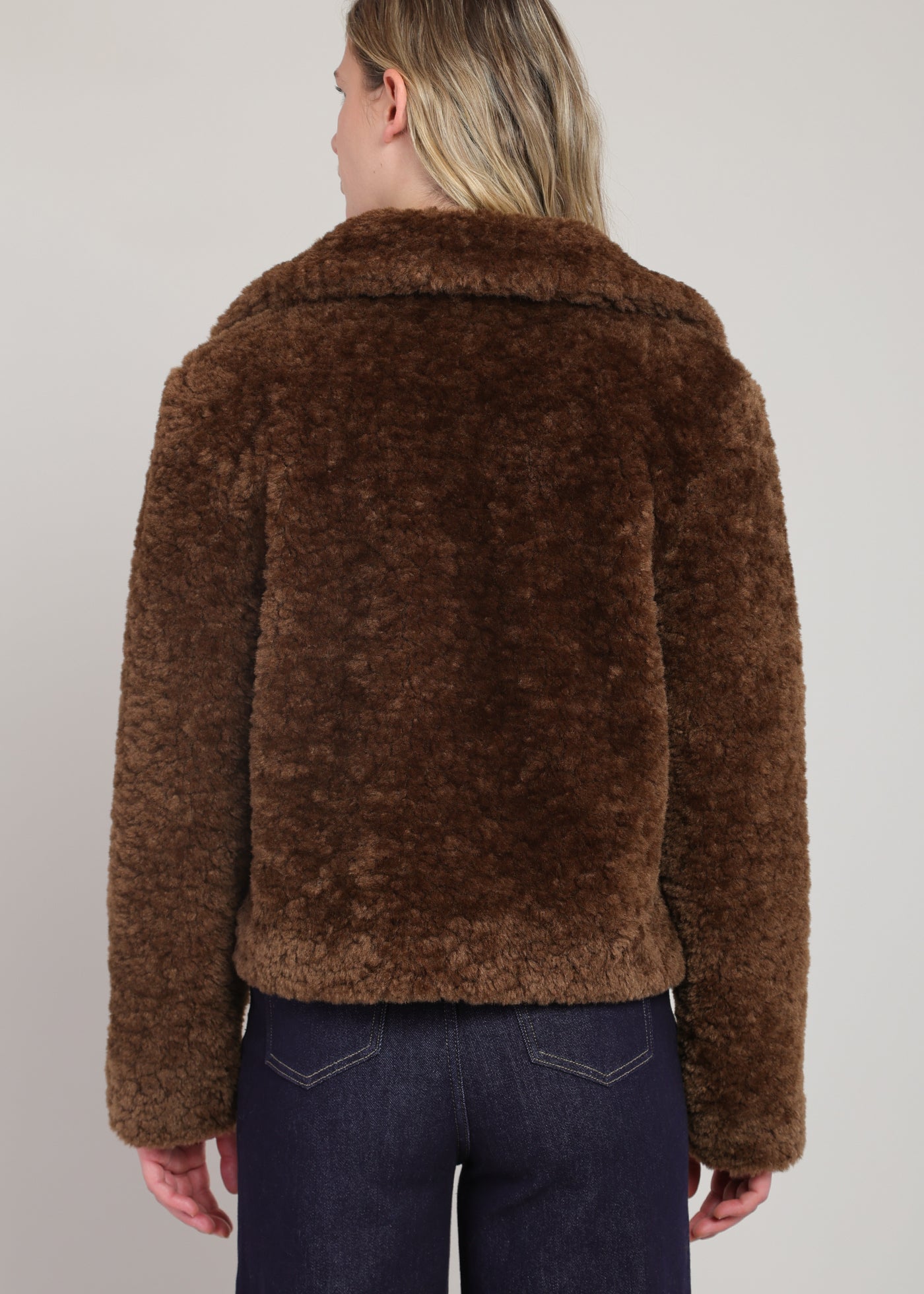 Manteau en fausse fourrure brun vison Room 34 pour femme