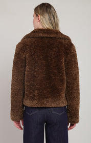 Manteau en fausse fourrure brun vison Room 34 pour femme