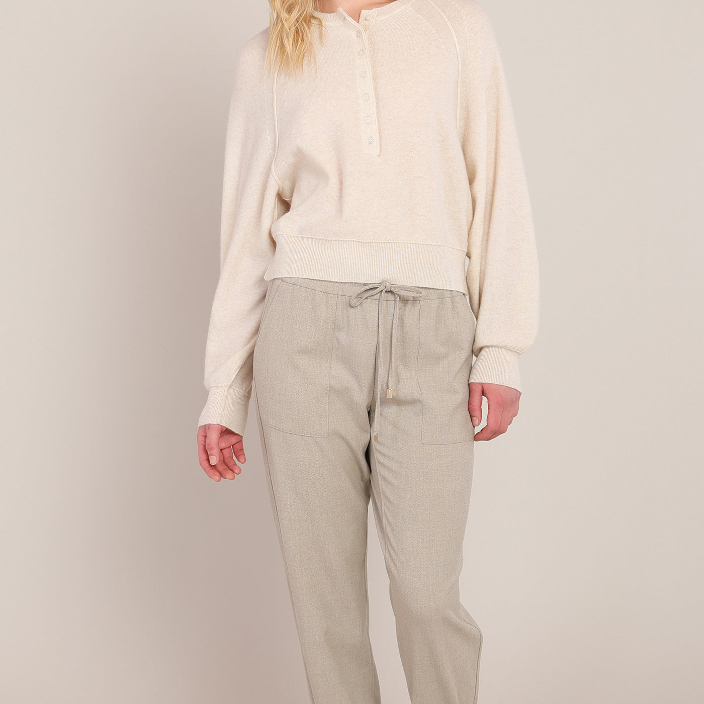 Pantalon cheville avoine à taille élastique Room 34 pour femme
