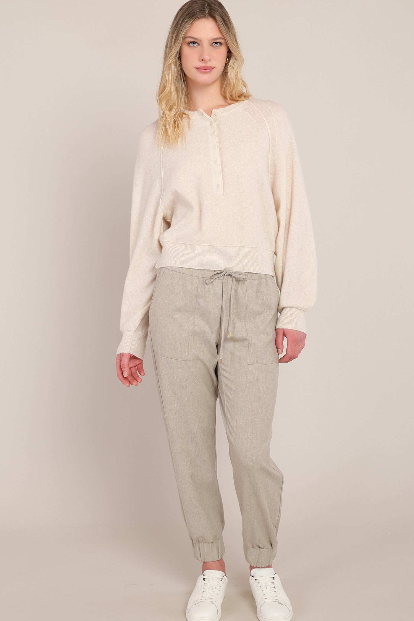 Pantalon cheville avoine à taille élastique Room 34 pour femme