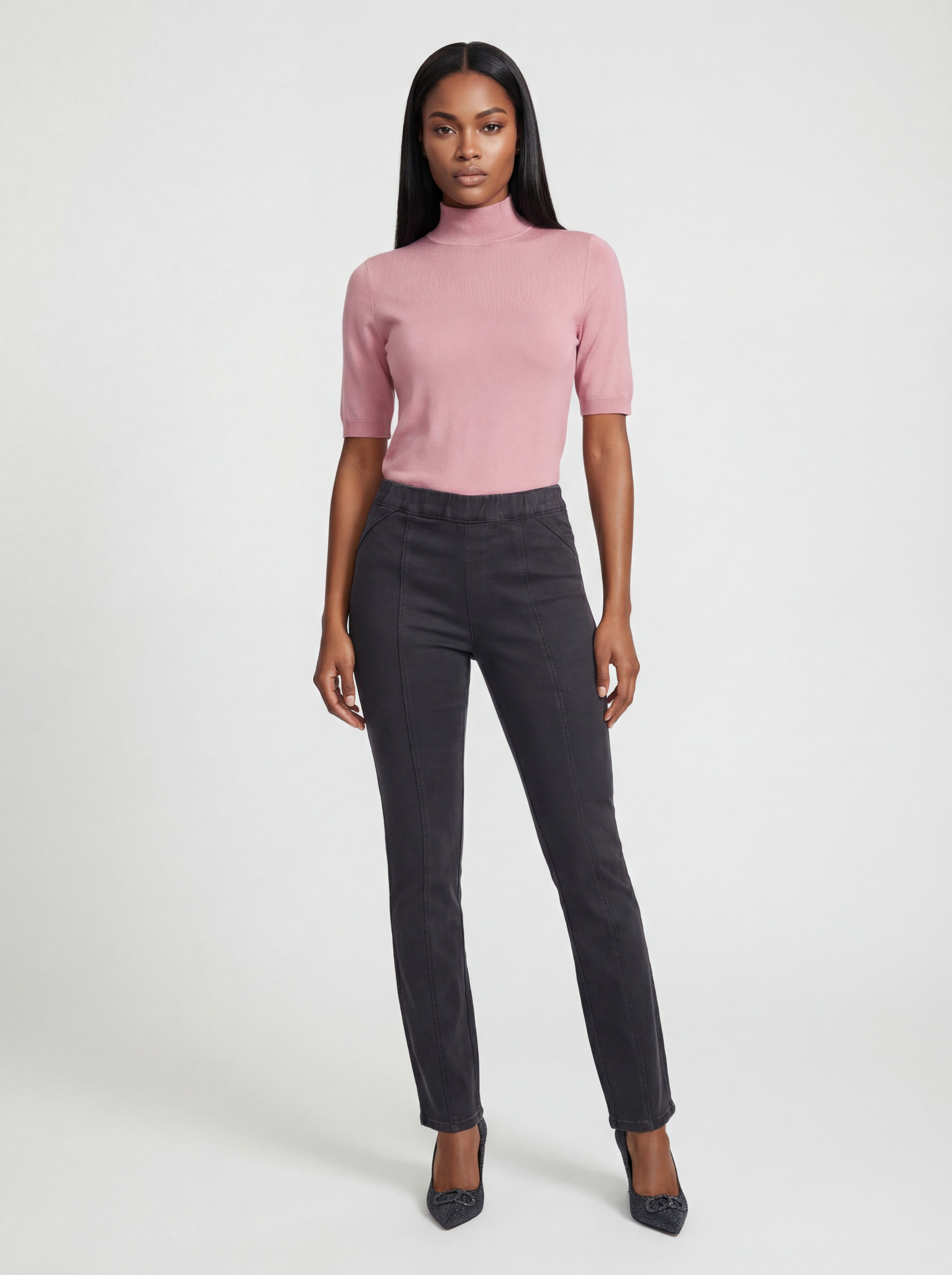 Pantalon charbon à taille élastique et jambe étroite CYC Coco Y Club pour femme