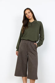 Pantalon gaucho à carreaux chocolat Soya Concept pour femme