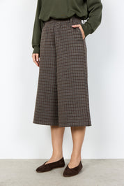 Pantalon gaucho à carreaux chocolat Soya Concept pour femme