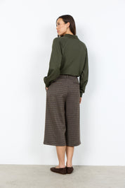 Pantalon gaucho à carreaux chocolat Soya Concept pour femme