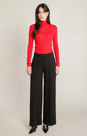 Pantalon habillé noir à jambe large Black Tape pour femme