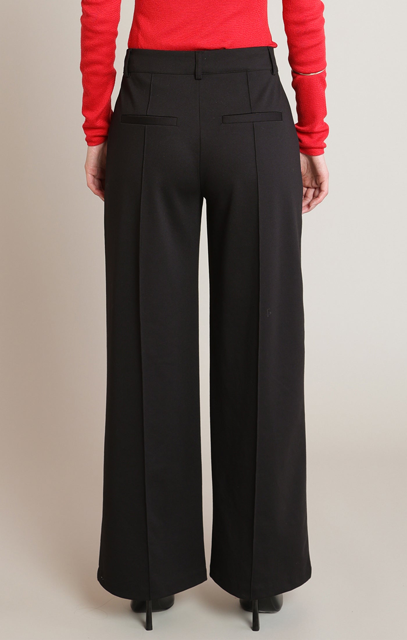 Pantalon habillé noir à jambe large Black Tape pour femme