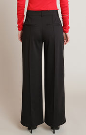 Pantalon habillé noir à jambe large Black Tape pour femme
