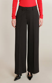 Pantalon habillé noir à jambe large Black Tape pour femme
