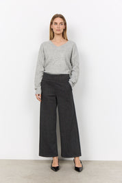 Pantalon large à motif chevron charbon Soya Concept pour femme