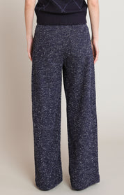 Pantalon large marine chiné à effet bouclé Black Tape pour femme