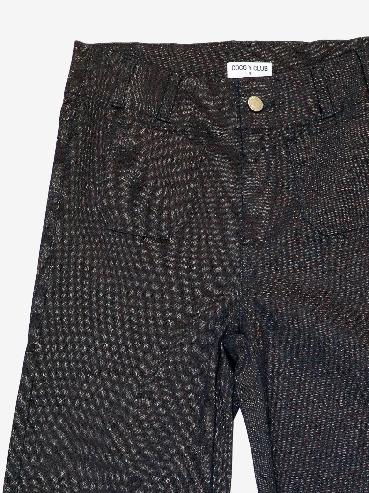 Pantalon noir brillant à jambe large CYC Coco Y Club pour femme