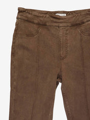 Pantalon pull-on brun à jambe évasée avec boutons dorés au bas CYC Coco Y Club pour femme