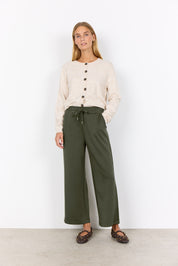 Pantalon scuba vert forêt à jambe large Soya Concept pour femme