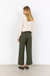 Pantalon scuba vert forêt à jambe large Soya Concept pour femme