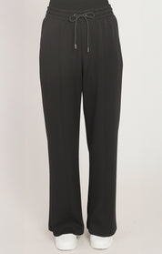 Pantalon scuba noir à jambe large Dex pour femme